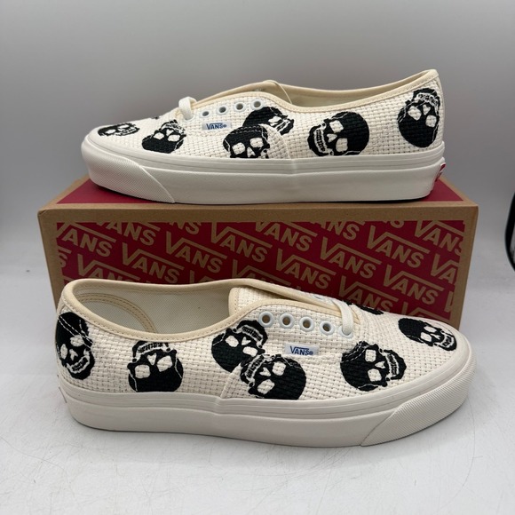 Vans Other - VANS Anaheim Factory Authentic 44 DX Needlepoint Skulls Shoes Mens 8 Womens 9.5
